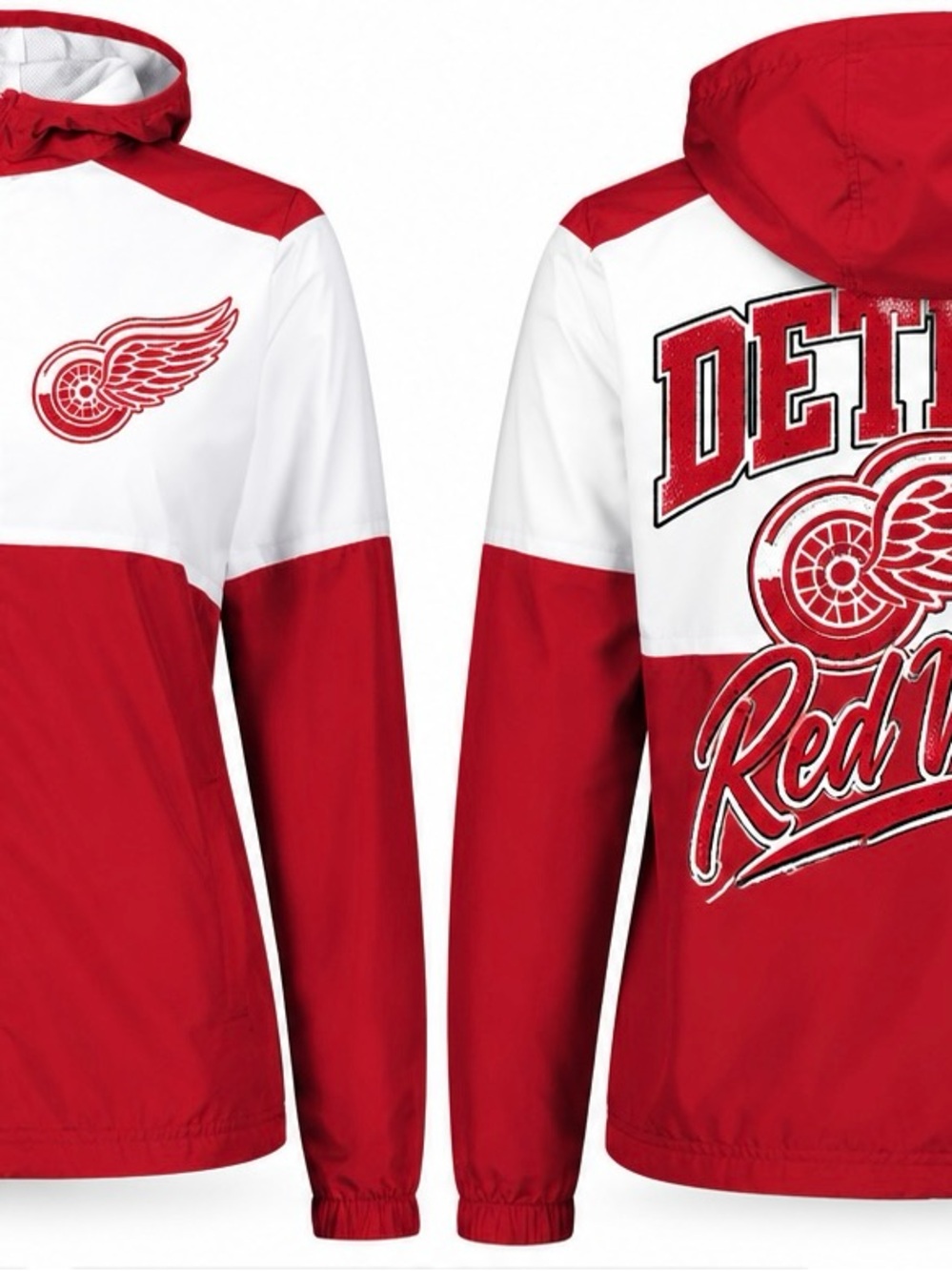 Women’s Red and White Varsity Windbreaker Jacket